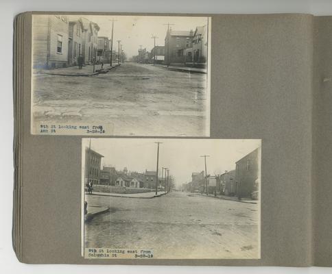 First image: 9th St looking east from Ann St // Second image: 9th St looking east from Columbia St Newport, Kentucky
