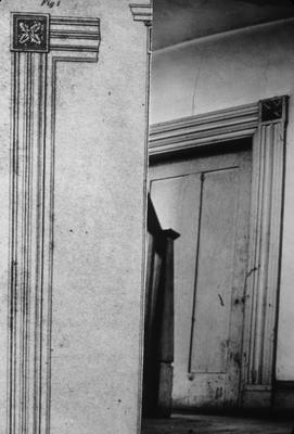 Ward Hall - Note on slide: Door in Garret. Compared with Lafever's Builder's General Instructor
