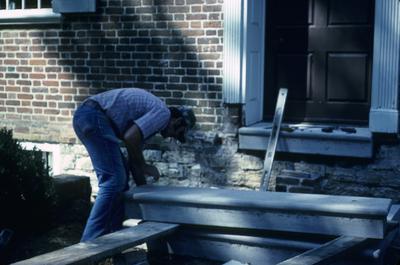 Locust Grove - Note on slide: Stanley Kelley installing steps