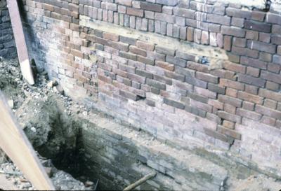 Liberty Hall - Note on slide: South wall of ell. Former cellar entrance. First bay from west end
