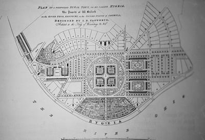 Plan of a Proposed Rural Town to be called Hygeia - Note on slide: W. Bullock