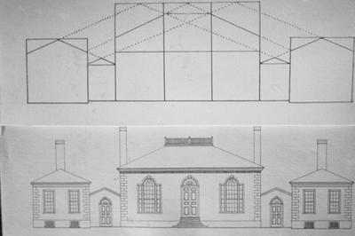 William Morton House - Note on slide: Design analysis. Drawing by Clay Lancaster