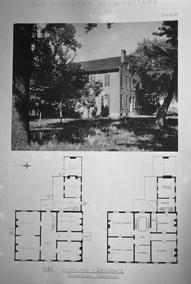Wickland - Note on slide: Newcomb / Architecture of Old Kentucky. Plans