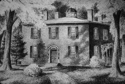 John Pope House - Note on slide: Restored perspective. Drawing by Clay Lancaster