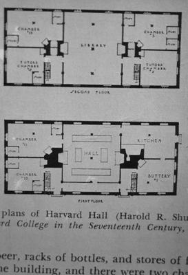 Harvard Hall - Note on slide: Conjectural floor plans