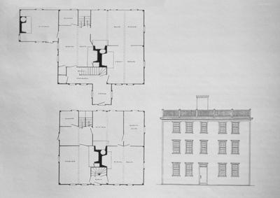 Peter Folgers House - Note on slide: Plans and elevations. 51 Centre St. Plans and elevations