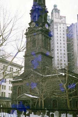 St. Paul's Chapel - Note on slide: Broadway and Fulton