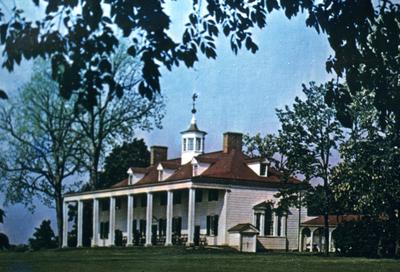 Mount Vernon - Note on slide: Rear view. 1757 - 8 remodeled, 1773-9 Enlarged, 1784-7 portico and cupola