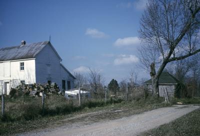 Eugene Mayes Farm / Log House and Smokehouse - Note on slide: Cap Bottom Lane