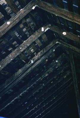 Log House on Vavars Dell Road - Note on slide: Joseph Martin Adams. Rafters working west