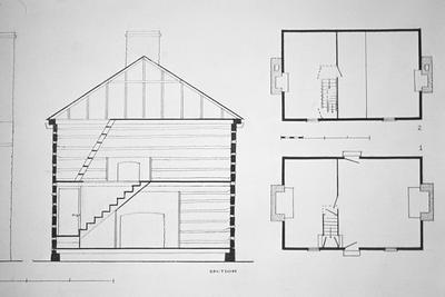 Phillip Board House - Note on slide: Section and floor plans