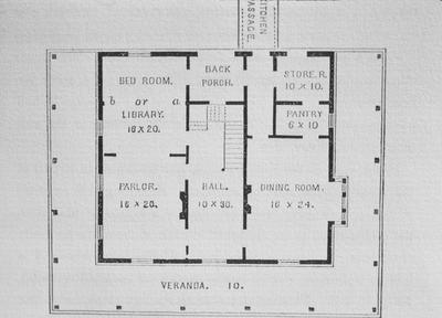 Small Country House for Southern States - Note on slide: First floor plan. Downing / Country Houses