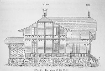 A Swiss Cottage Design - Note on slide: Design X. Side elevation