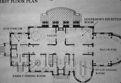 Governor's Mansion - Note on slide: First floor plan. Governor's Reception room. Courier Journal May 15, 1982