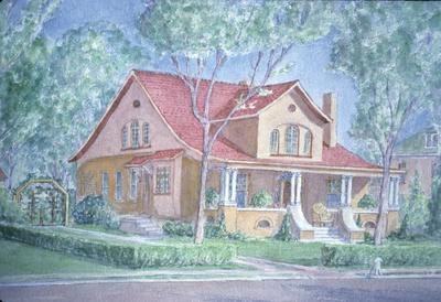 531 Russell Avenue (J.W. Lancaster II House) - Note on slide: Watercolor by Clay Lancaster