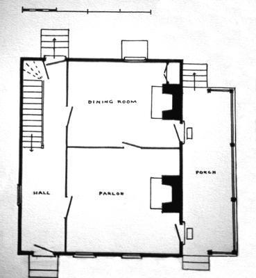 Dr. John Johnston House - Note on slide: First floor plan