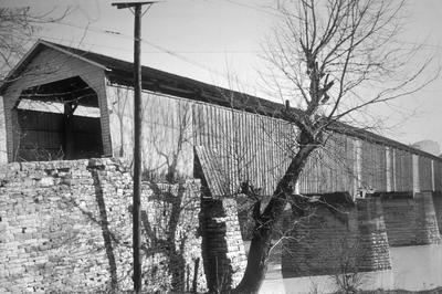 Covered Bridge at Cynthiana - Note on slide: Exterior view of covered bridge. T. Webb photo