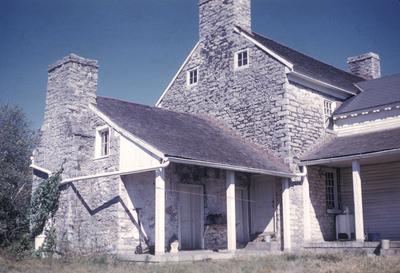 Stone House - Note on slide: Exterior view of rear of house