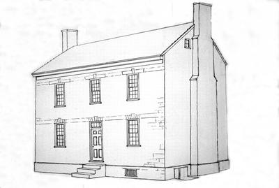 Ralph Morgan House restored sketch - Note on slide: Restored sketch of exterior