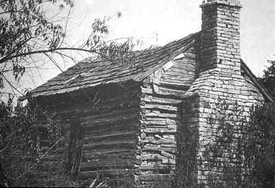 Cabin near Fulling Mill (Wildt) Family - Note on slide: Exterior view. The Simple Spirit. Thomas, Samuel W. [Harrodsburg, Ky.] Pleasant Hill Press, 1973. p. 105