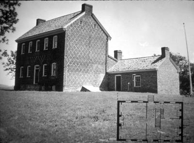 William Whitley house - Note on slide: Exterior view and floor plan