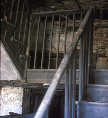 House on Rob Lane - Note on slide: Interior view looking up staircase
