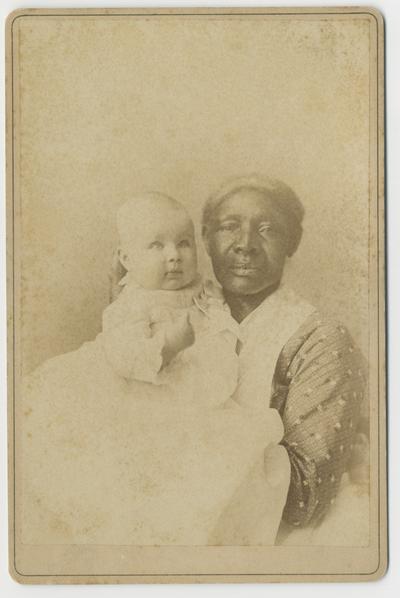 Clara D. Bell as a child with unidentified woman