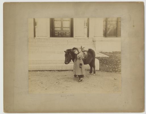Clara D. Bell with Shetland pony
