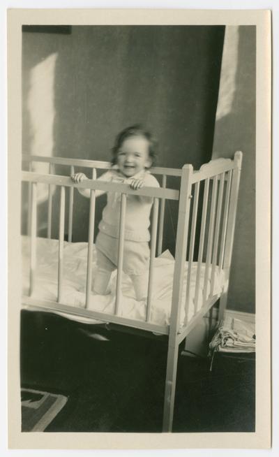 Janet Lowe Anderson, 9 months, daugher of Gladys Lowe after leaving the University of Kentucky
