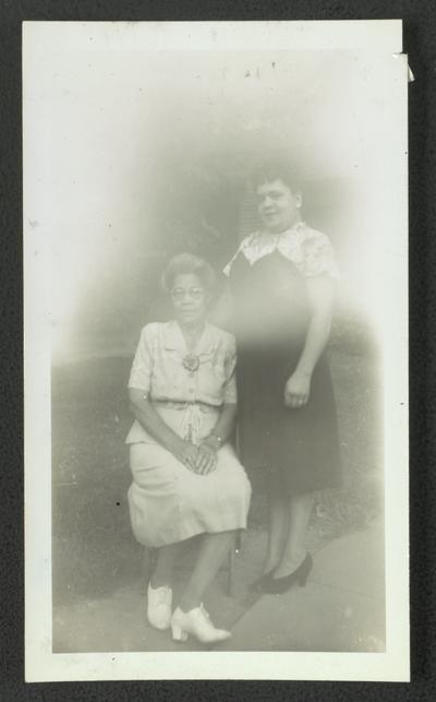 Seated - Mrs. Mary A. Wilson, standing - Mrs. Floella (Browning) Harris