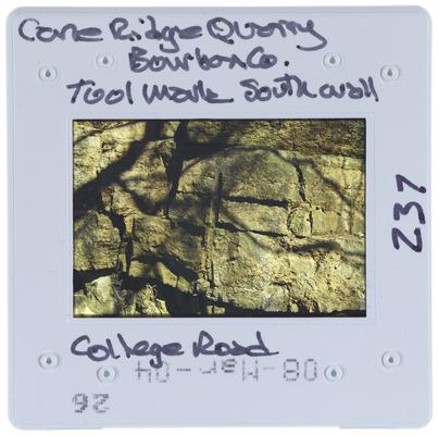 Cane Ridge Quarry, Bourbon County, Tool Mark South Wall College Road