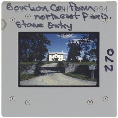 Bourbon County Farm, northeast Paris, stone entry