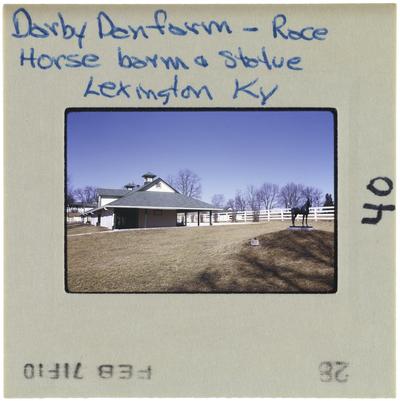 Darby Dan Farm - Race Horse barn and statue, Lexington, Kentucky