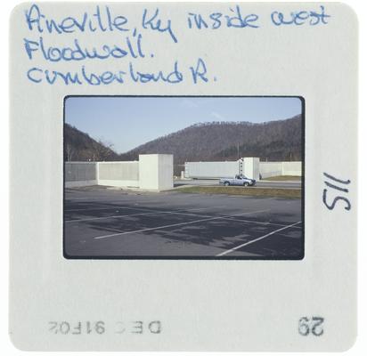 Pineville, Kentucky, inside west floodwall, Cumberland R[iver]