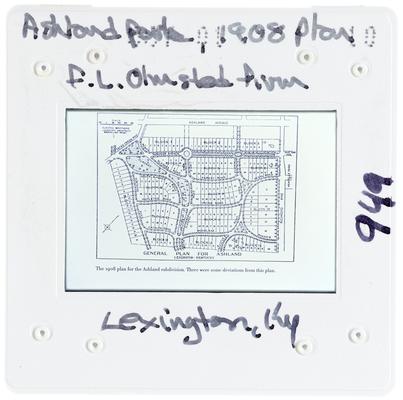 Ashland Park, 1908 - Plan F.L. Olmsted Firm - Lexington, Kentucky
