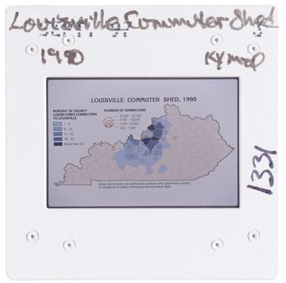 Louisville Commuter Shed 1990 Kentucky Map