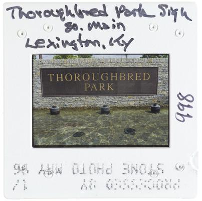 Thoroughbred Park sign, South Main, Lexington, Kentucky