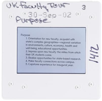 UK Faculty Tour Purpose