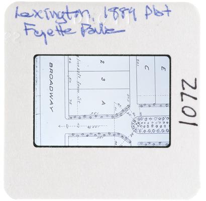 Lexington 1889 Plat Fayette Park