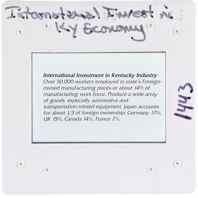International Investment in Kentucky Economy
