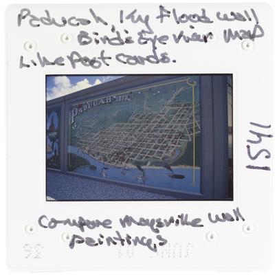 Paducah, Kentucky Flood Wall Bird's Eye View Map - like post cards - compare Maysville wall paintings