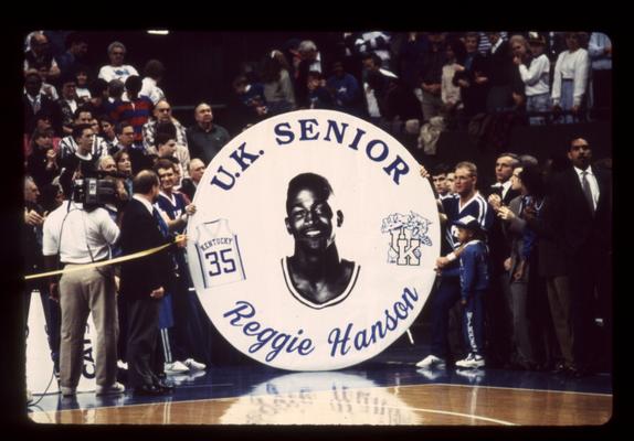 Reggie Hanson's banner on Senior Recognition Day