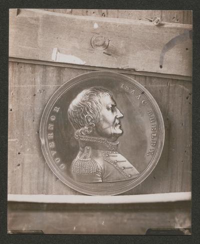 Tablet, the head of Governor Isaac Shelby