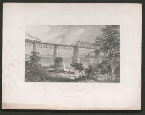 Engraving: City of Louisville. New York. Appleton and Co. A.C. Warren. E.P. Brandard