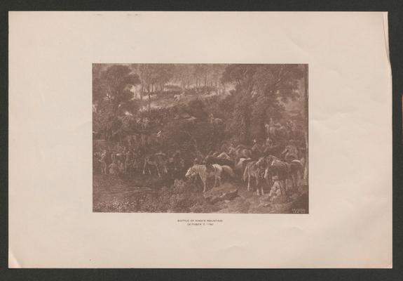 Engraving: The Battle of King's Mountain. October 7, 1780. Gregson. Lex. KY