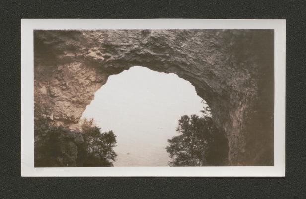 A bridge formed by rock