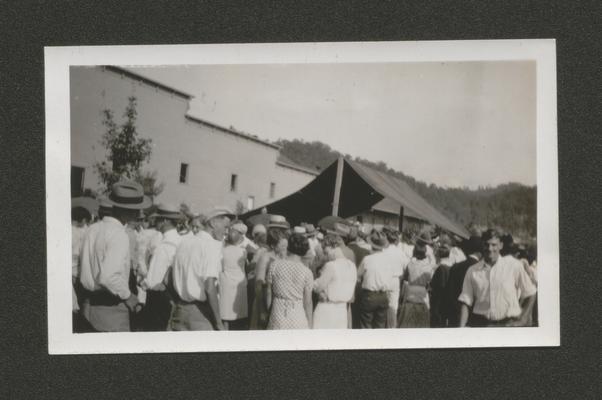 Crowd at a tent