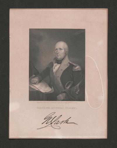 Engraving of George Rogers Clark. Engraved by T.B. Welch from a Portrait by J.B. Longacre after an original painting by J.W. Jarvis