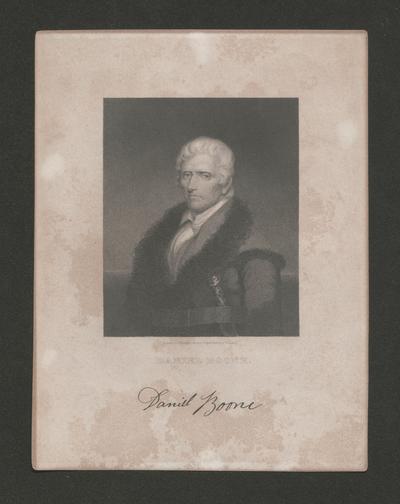 Engraving of Daniel Boone. Engraved by J.B. Longacre from an original Painting by C. Harding