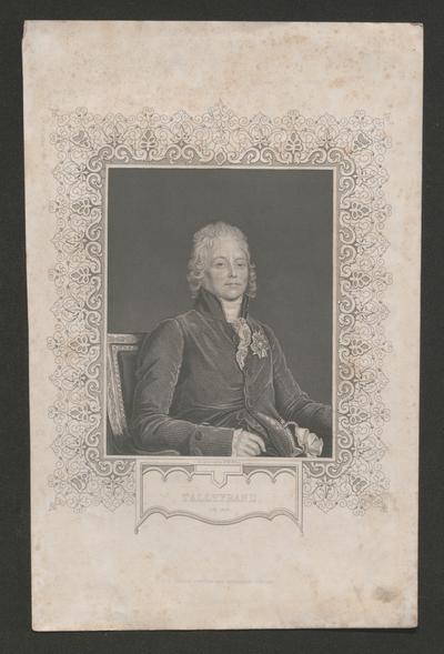 Engraving of Talleyrand. O.B. 1838. Engraved by W.H. Mote. The London Printing and Publishing Company